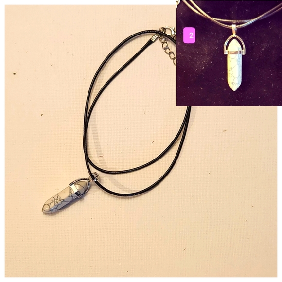 Obsidian/White Howlite Necklace - Picture 2 of 2